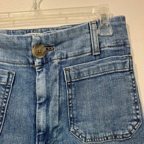 Anthropologie Maeve The Colette Crop High Rise Wide Leg Jeans Sz 27 Blue - Picture 8 of 12